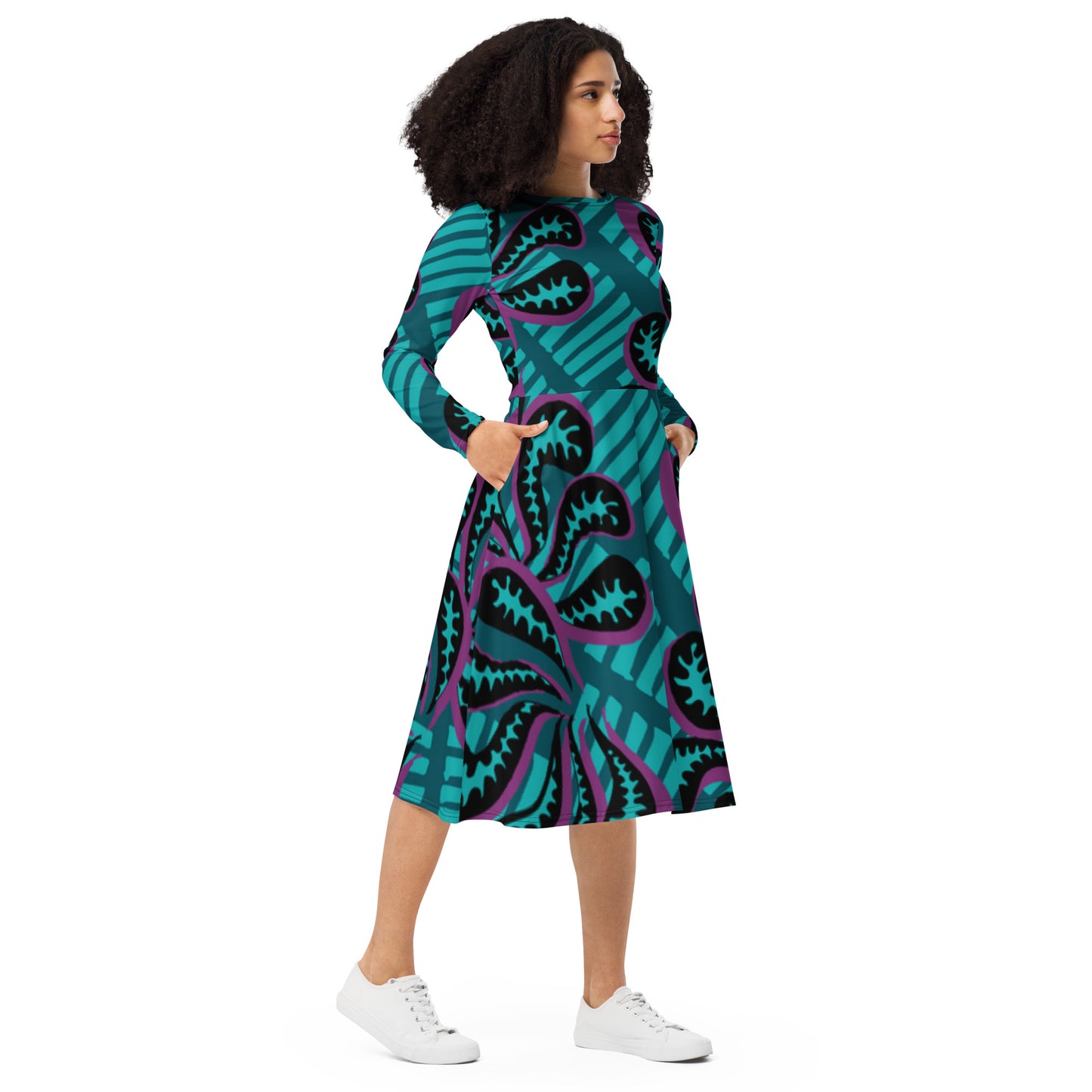 Tea Length Dress Collection: Teal Paisley