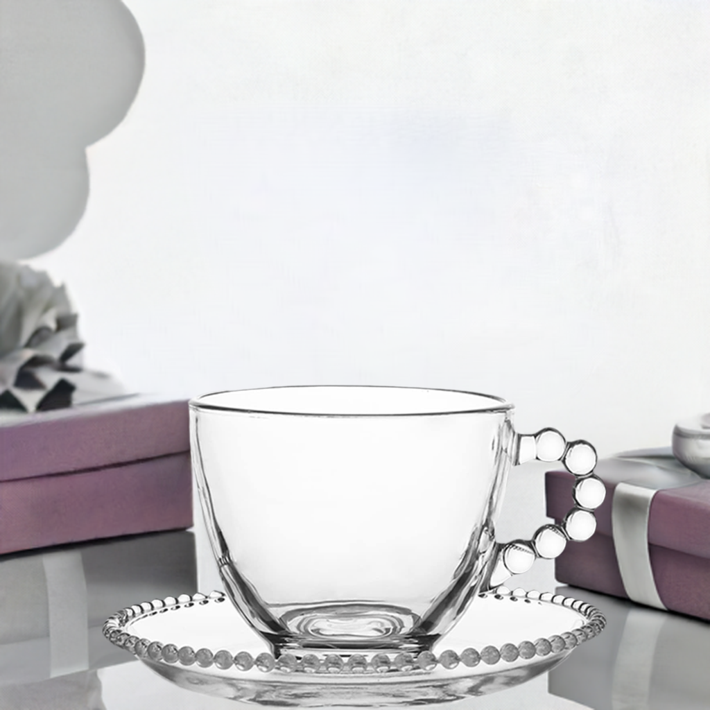 'Clutch My Pearls' Teacup and Saucer