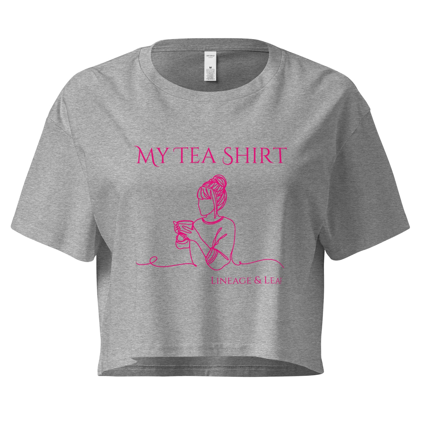 Tea Shirt: "My Tea Shirt" Lounging Lady (Crop Top)