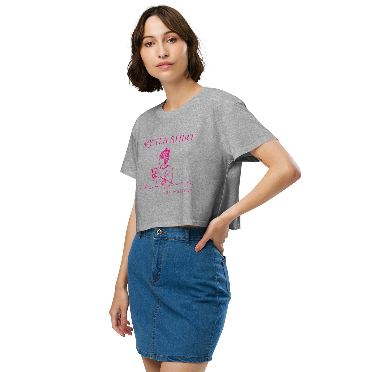 Tea Shirt: "My Tea Shirt" Lounging Lady (Crop Top)