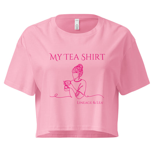 Tea Shirt: "My Tea Shirt" Lounging Lady (Crop Top)