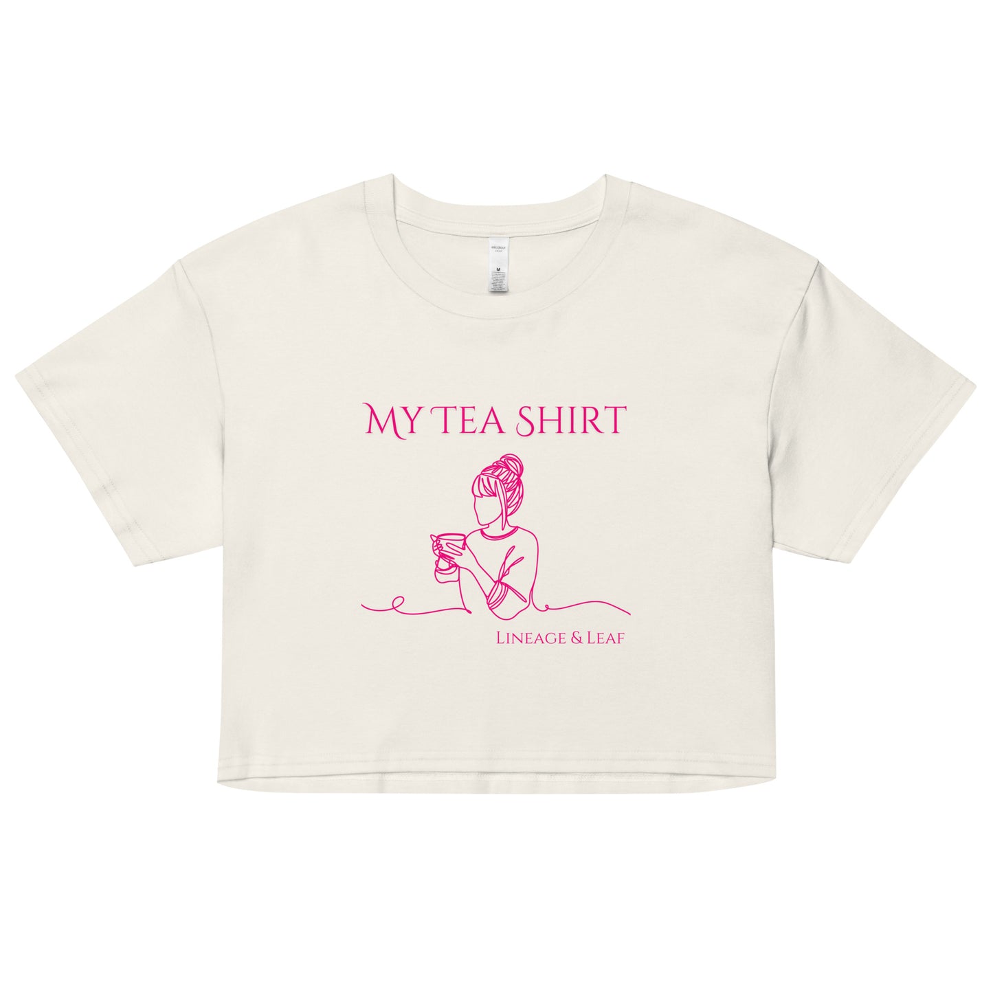 Tea Shirt: "My Tea Shirt" Lounging Lady (Crop Top)