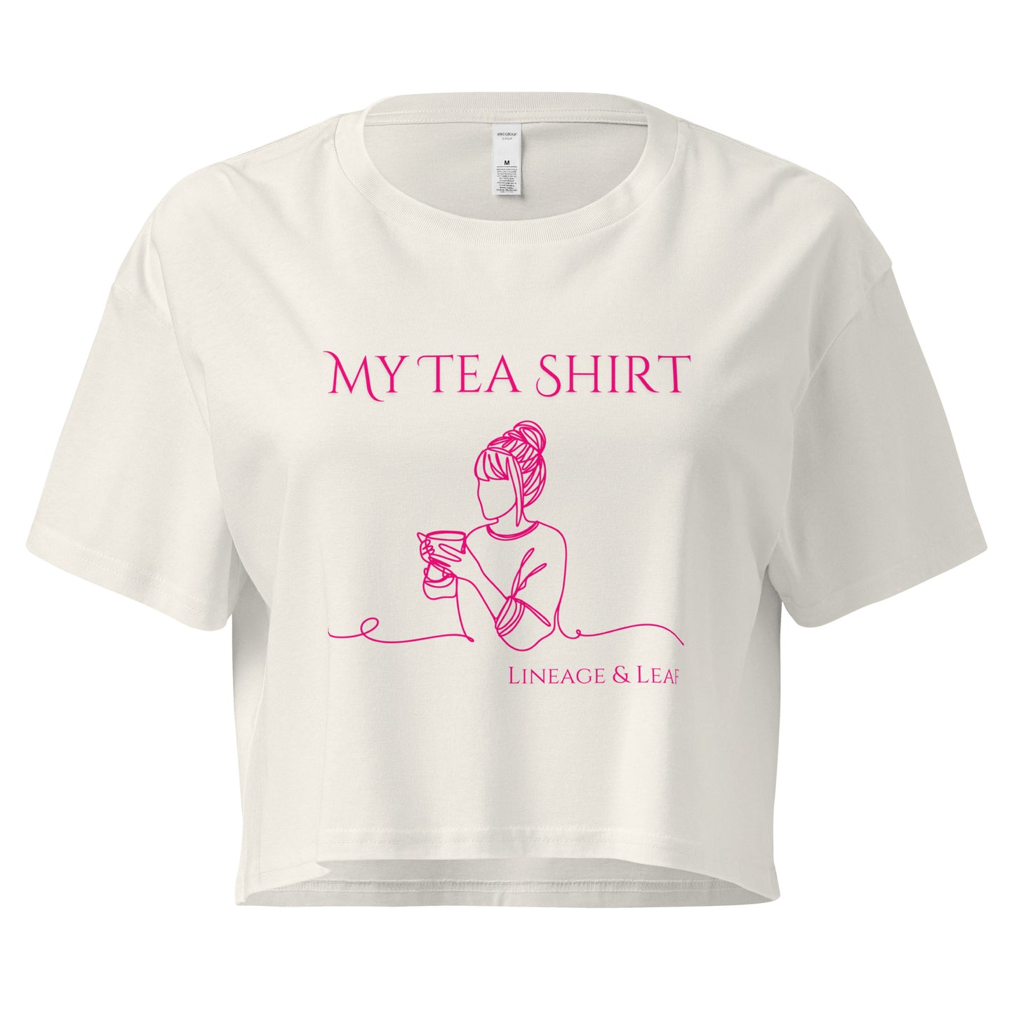 Tea Shirt: "My Tea Shirt" Lounging Lady (Crop Top)