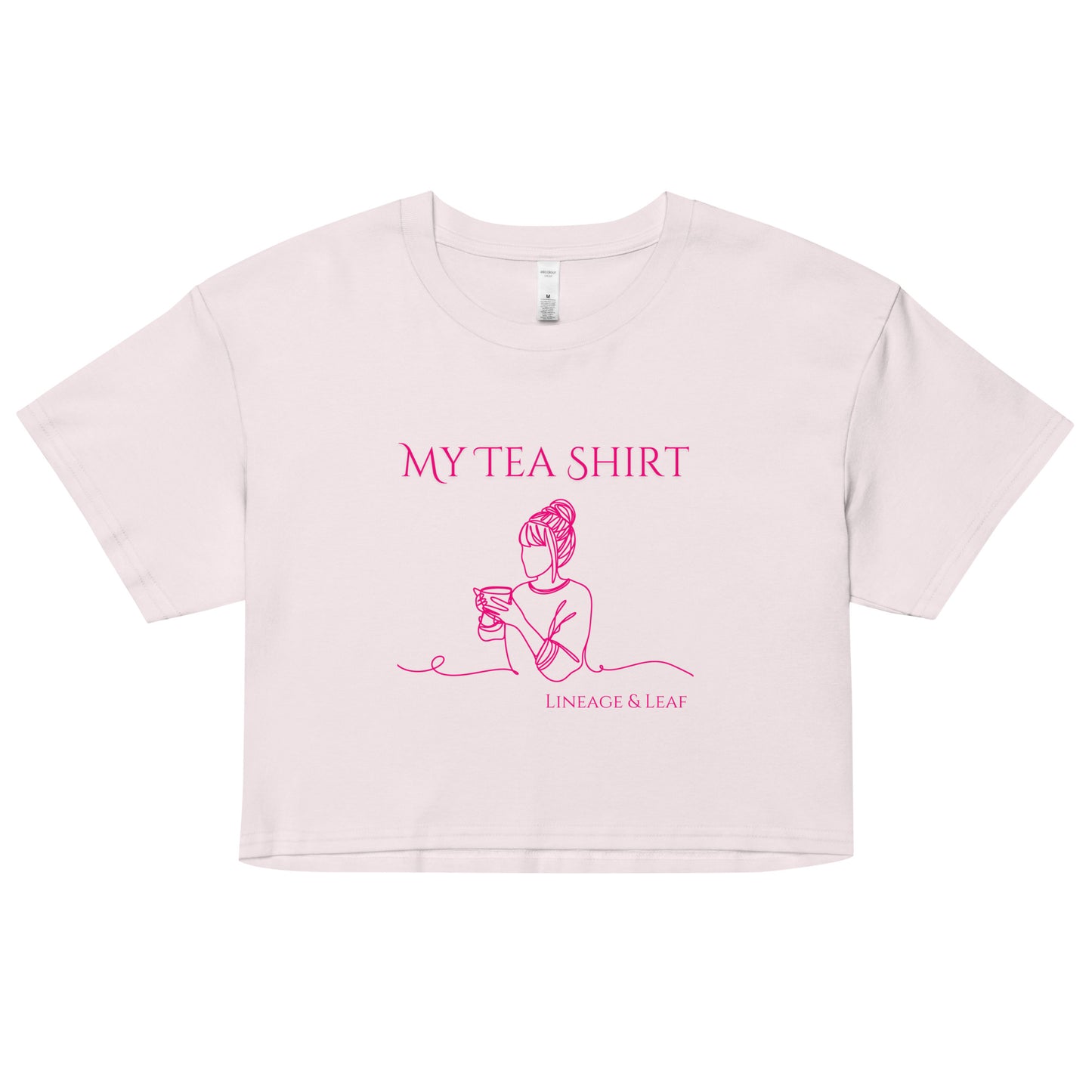 Tea Shirt: "My Tea Shirt" Lounging Lady (Crop Top)