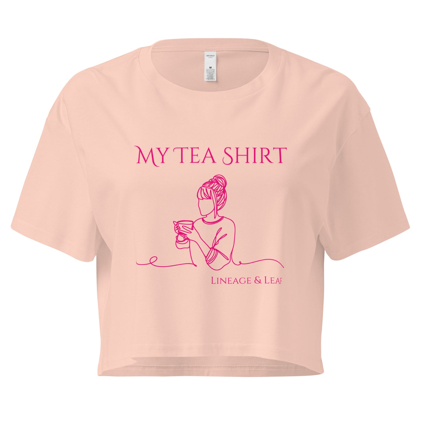 Tea Shirt: "My Tea Shirt" Lounging Lady (Crop Top)