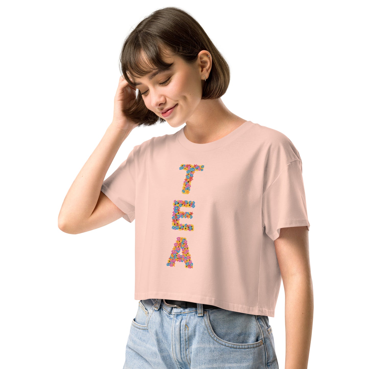 Tea Shirt: "My Tea Shirt" Flower Power (Crop Top)