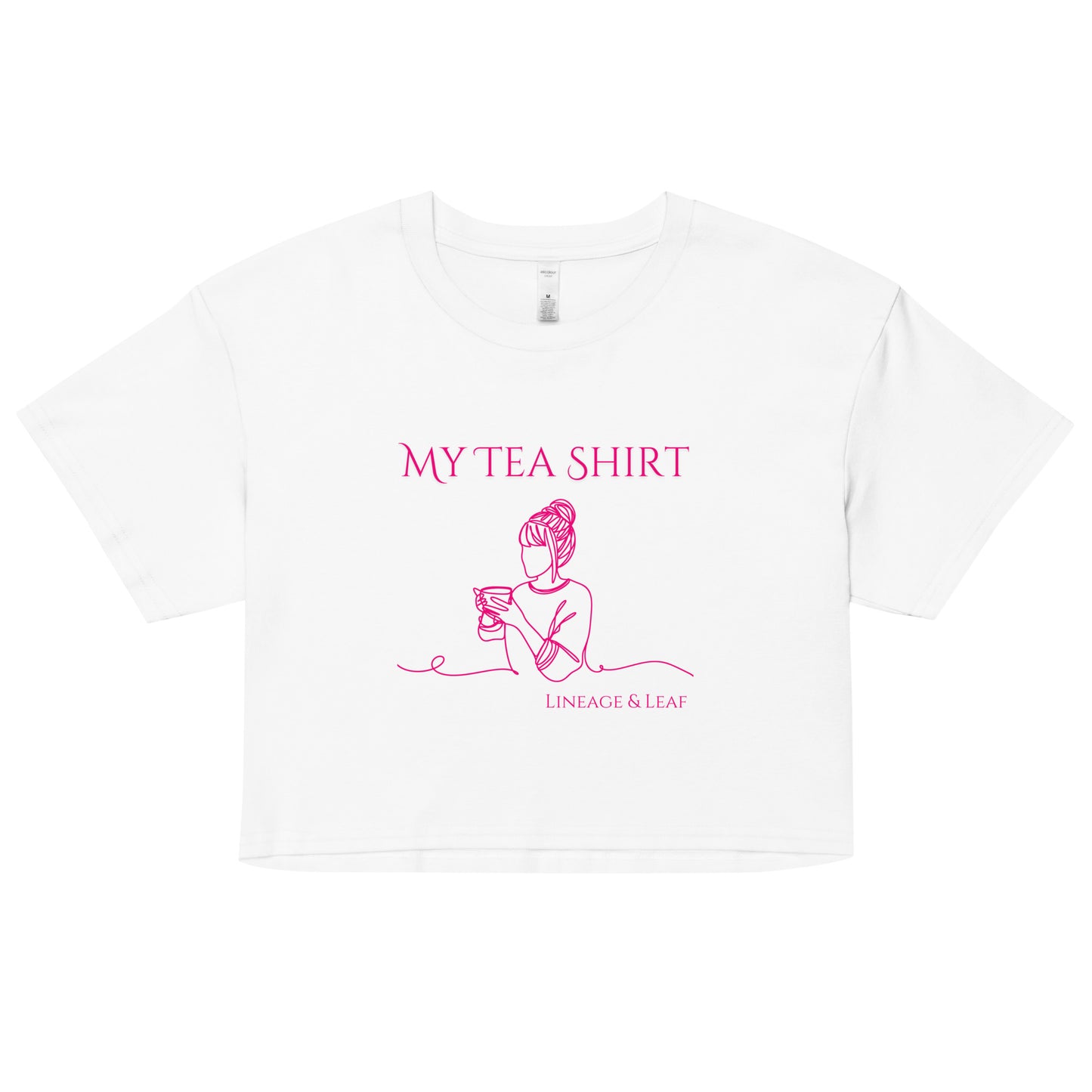 Tea Shirt: "My Tea Shirt" Lounging Lady (Crop Top)