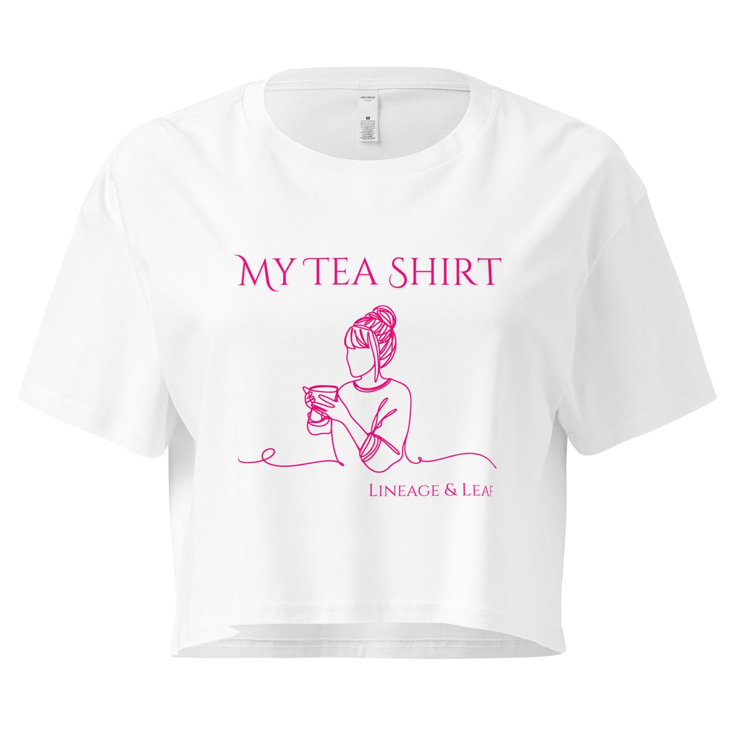 Tea Shirt: "My Tea Shirt" Lounging Lady (Crop Top)