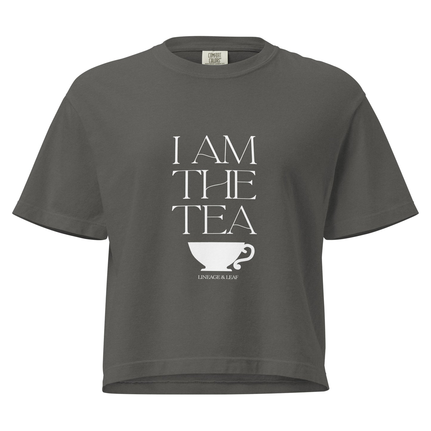 I AM THE TEA (Cup): Women’s heavyweight boxy tea-shirt