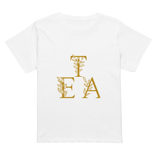 Tea Shirt: Gold Leaf Tea Pyramid (High Waist)