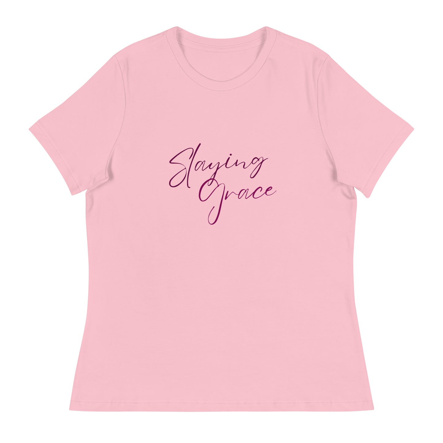 Tea Shirt: Slaying Grace Relaxed Purple Font (High Waist)