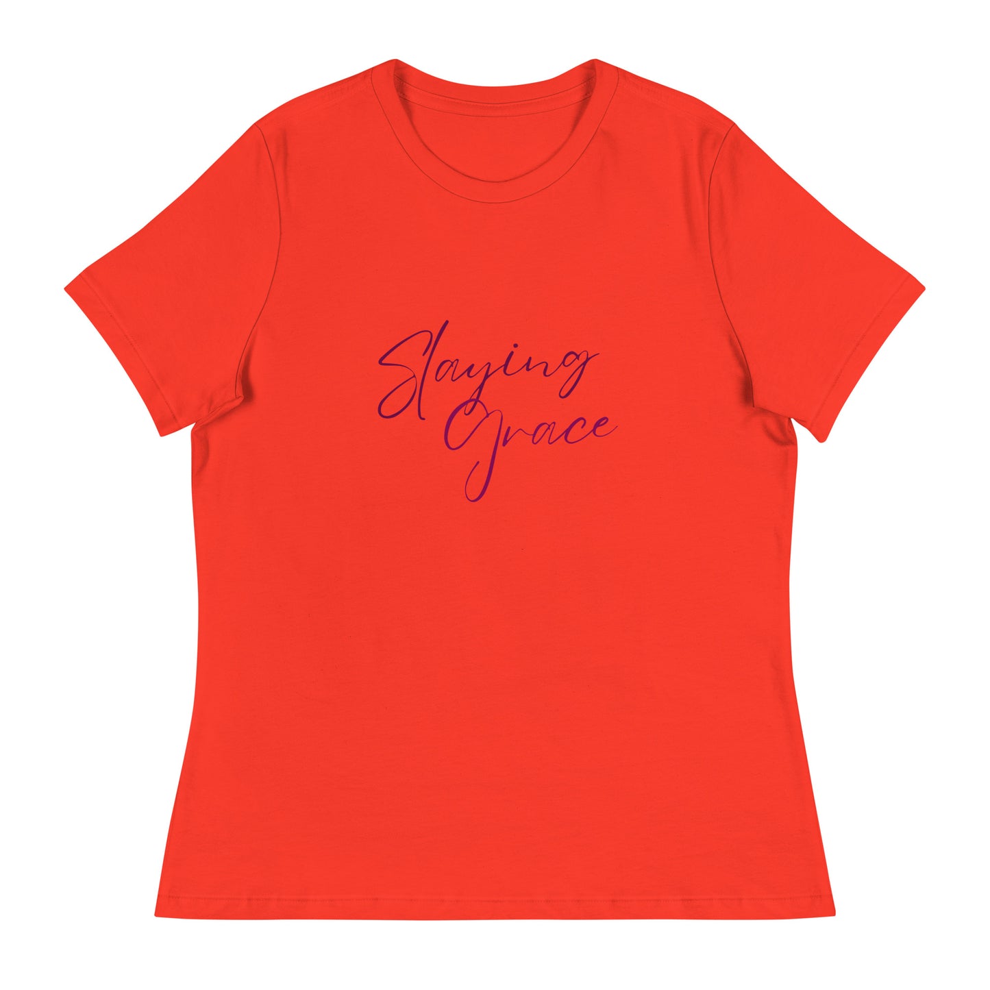 Tea Shirt: Slaying Grace Relaxed Purple Font (High Waist)