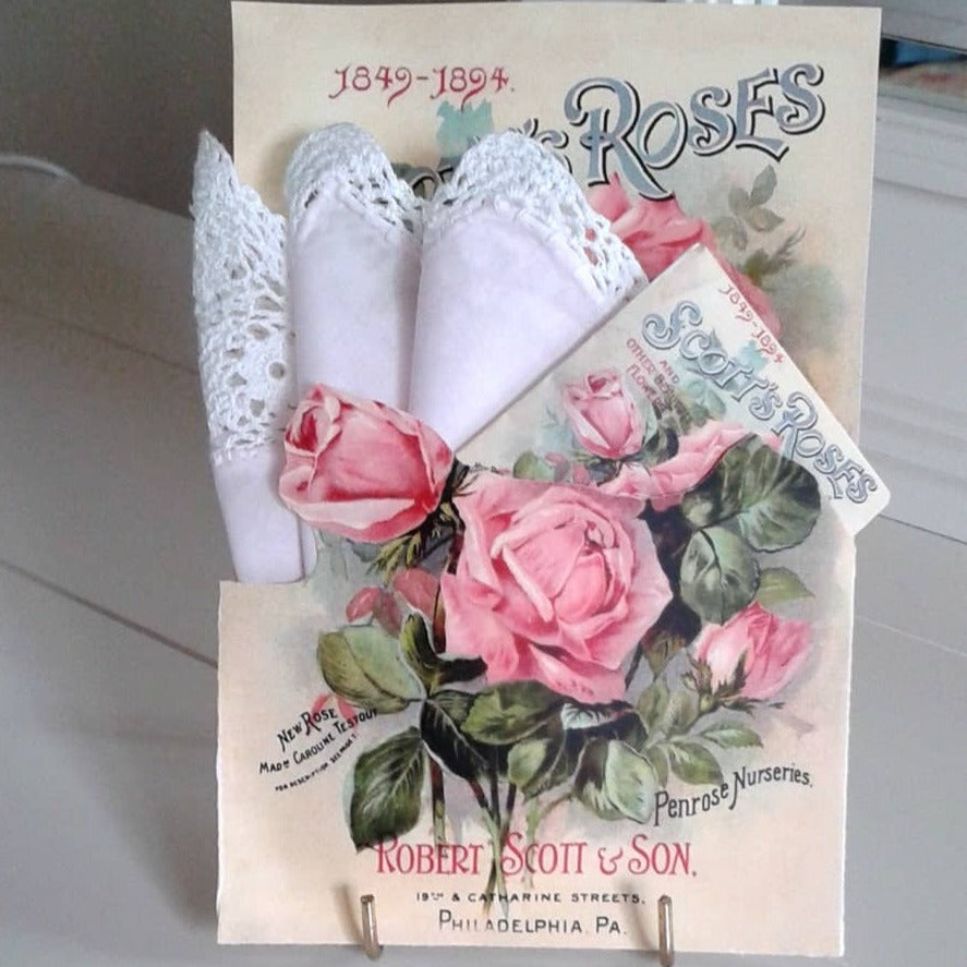 Scott's Roses Seed Packet Handkerchief Card