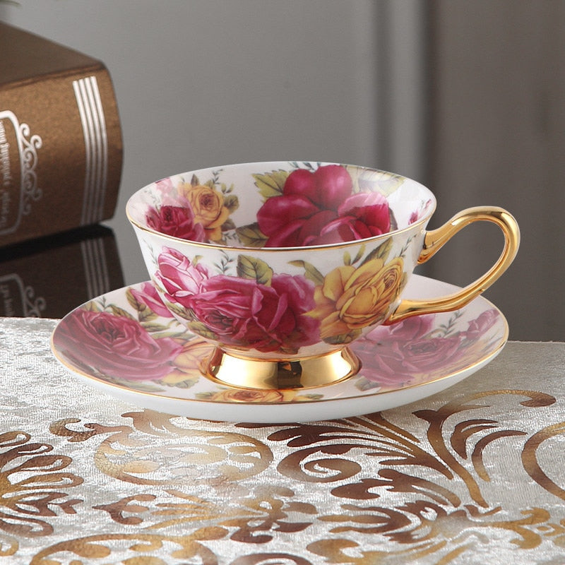 Bone China Teacup, Saucer & Spoon Set